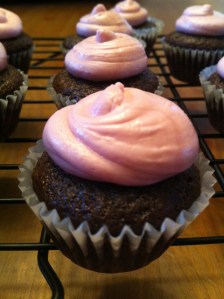 dark choc with rasp buttercream