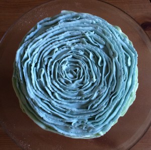 top of spring ruffle cake